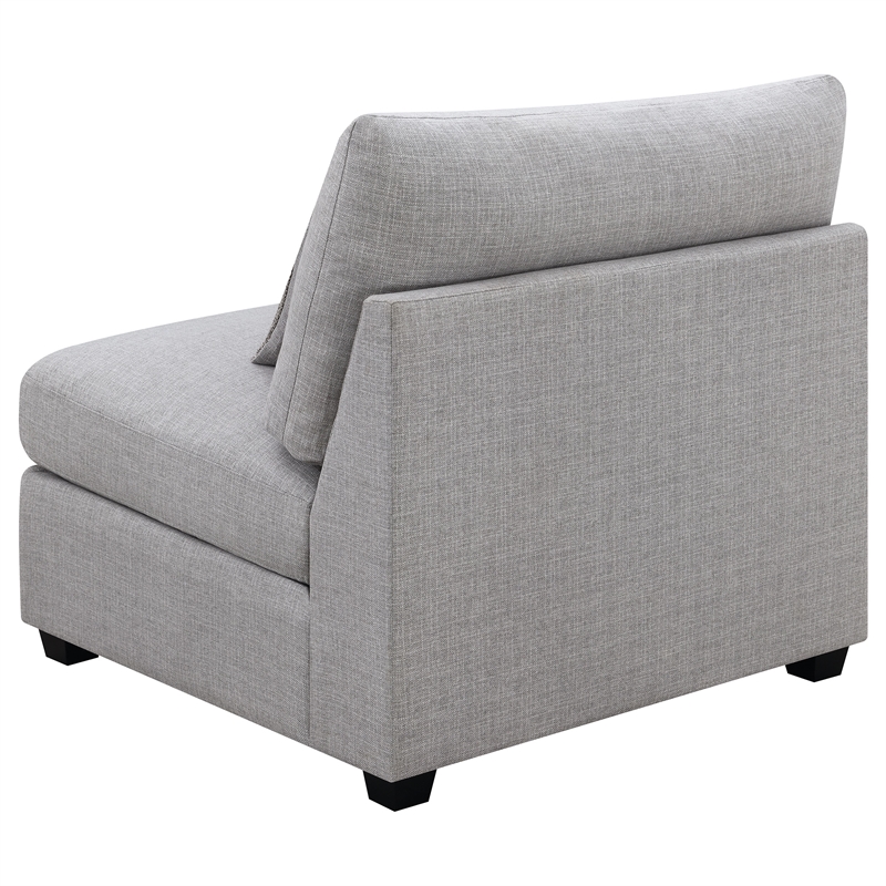 Pemberly Row Set of 2 Modern Upholstered Armless Chairs in Gray