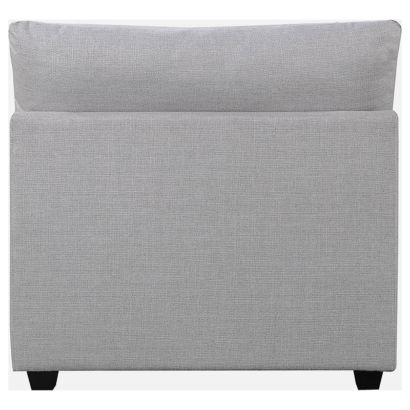 Pemberly Row Set of 2 Modern Upholstered Armless Chairs in Gray