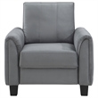 Pemberly Row Set of 2 Upholstered Rolled Arm Accent Chairs in Grey