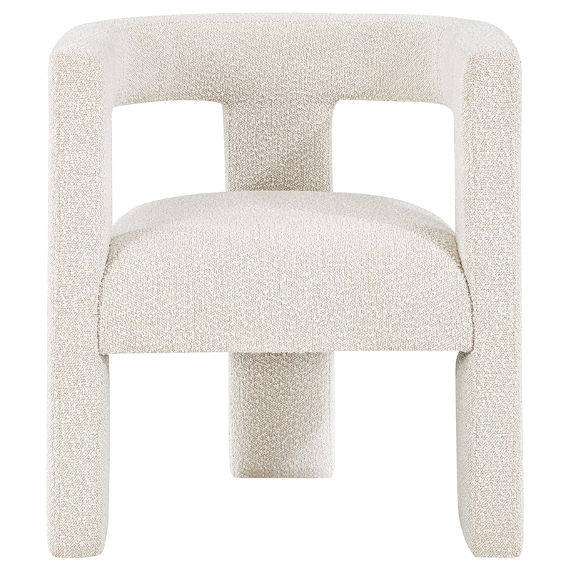 Pemberly Row Set of 2 Boucle Upholstered Accent Side Chairs in White