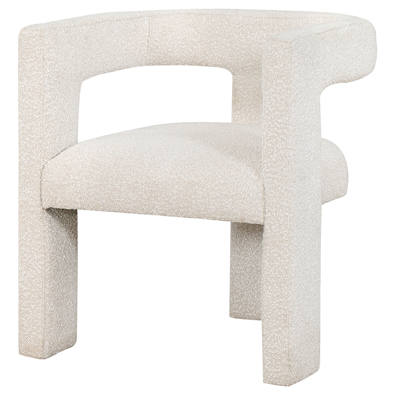 Pemberly Row Set of 2 Boucle Upholstered Accent Side Chairs in White