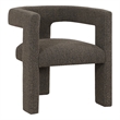 Pemberly Row Set of 2 Boucle Upholstered Accent Side Chairs in Chocolate Brown