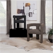 Pemberly Row Set of 2 Boucle Upholstered Accent Side Chairs in Chocolate Brown