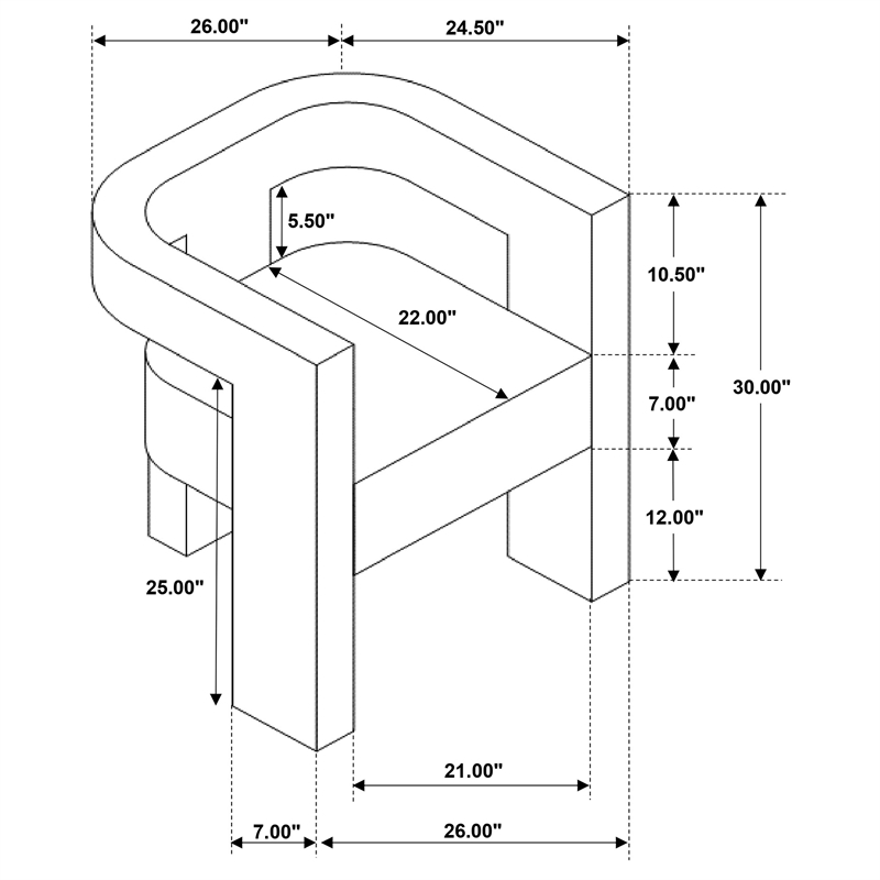 Pemberly Row Set of 2 Boucle Upholstered Accent Side Chairs in Chocolate Brown