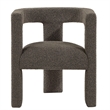 Pemberly Row Set of 2 Boucle Upholstered Accent Side Chairs in Chocolate Brown