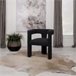 Pemberly Row Set of 2 Boucle Upholstered Accent Side Chairs in Black