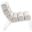 Pemberly Row Set of 2 Boucle Upholstered Armless Acrylic Chairs in Ivory
