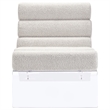 Pemberly Row Set of 2 Boucle Upholstered Armless Acrylic Chairs in Ivory