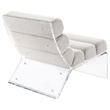 Pemberly Row Set of 2 Boucle Upholstered Armless Acrylic Chairs in Ivory