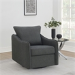 Pemberly Row Set of 2 Upholstered Sloped Arm Swivel Glider Chairs in Charcoal