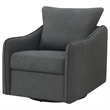 Pemberly Row Set of 2 Upholstered Sloped Arm Swivel Glider Chairs in Charcoal