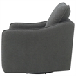 Pemberly Row Set of 2 Upholstered Sloped Arm Swivel Glider Chairs in Charcoal