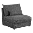 Pemberly Row Set of 2 Modern Upholstered Armless Chairs in Black