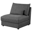 Pemberly Row Set of 2 Modern Upholstered Armless Chairs in Black
