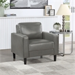 Pemberly Row Set of 2 Upholstered Track Arm Accent Chairs in Grey