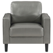 Pemberly Row Set of 2 Upholstered Track Arm Accent Chairs in Grey