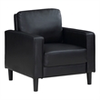 Pemberly Row Set of 2 Upholstered Track Arm Accent Chairs in Black