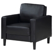 Pemberly Row Set of 2 Upholstered Track Arm Accent Chairs in Black