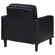 Pemberly Row Set of 2 Upholstered Track Arm Accent Chairs in Black