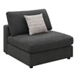 Pemberly Row Set of 2 Modern Upholstered Armless Chairs in Charcoal