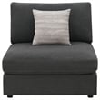 Pemberly Row Set of 2 Modern Upholstered Armless Chairs in Charcoal