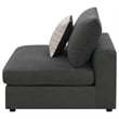 Pemberly Row Set of 2 Modern Upholstered Armless Chairs in Charcoal