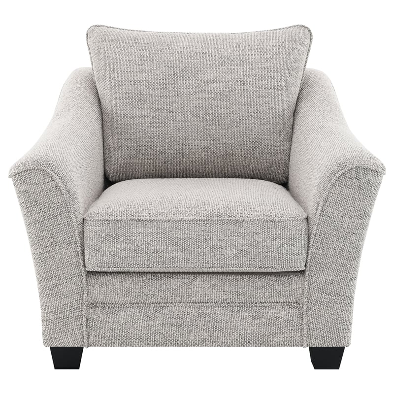 Pemberly Row Set of 2 Boucle Upholstered Chairs in Light Grey