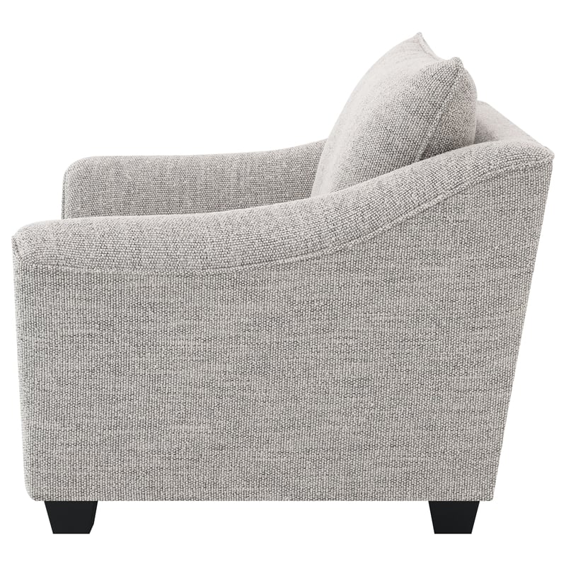 Pemberly Row Set of 2 Boucle Upholstered Chairs in Light Grey