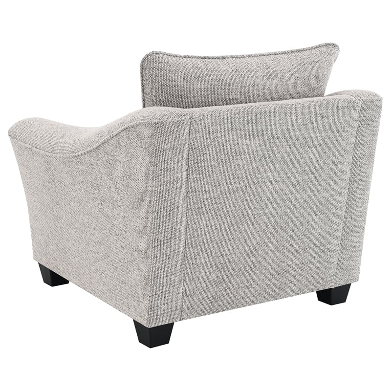 Pemberly Row Set of 2 Boucle Upholstered Chairs in Light Grey