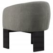 Pemberly Row Set of 2 Boucle Upholstered Barrel Back Accent Chairs in Brown