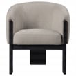 Pemberly Row Set of 2 Boucle Upholstered Barrel Back Accent Chairs in Beige