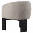 Pemberly Row Set of 2 Boucle Upholstered Barrel Back Accent Chairs in Beige