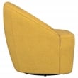 Pemberly Row Set of 2 Upholstered Barrel Accent Swivel Chairs in Mustard Yellow