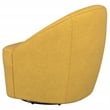 Pemberly Row Set of 2 Upholstered Barrel Accent Swivel Chairs in Mustard Yellow