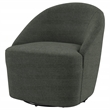 Pemberly Row Set of 2 Upholstered Barrel Accent Swivel Chairs in Hunter Green