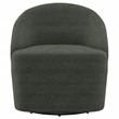 Pemberly Row Set of 2 Upholstered Barrel Accent Swivel Chairs in Hunter Green