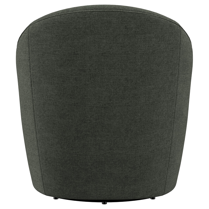 Pemberly Row Set of 2 Upholstered Barrel Accent Swivel Chairs in Hunter Green