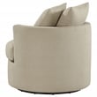 Pemberly Row Set of 2 Upholstered Swivel Accent Chairs in Camel