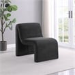 Pemberly Row Set of 2 Upholstered Curved Armless Accent Chairs in Black