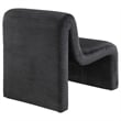 Pemberly Row Set of 2 Upholstered Curved Armless Accent Chairs in Black