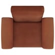 Pemberly Row Set of 2 Upholstered Roll Arm Accent Armchairs in Rust Orange