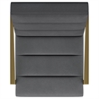 Pemberly Row Set of 2 Upholstered Metal Arm Accent Chairs in Dark Grey