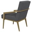 Pemberly Row Set of 2 Upholstered Metal Arm Accent Chairs in Dark Grey