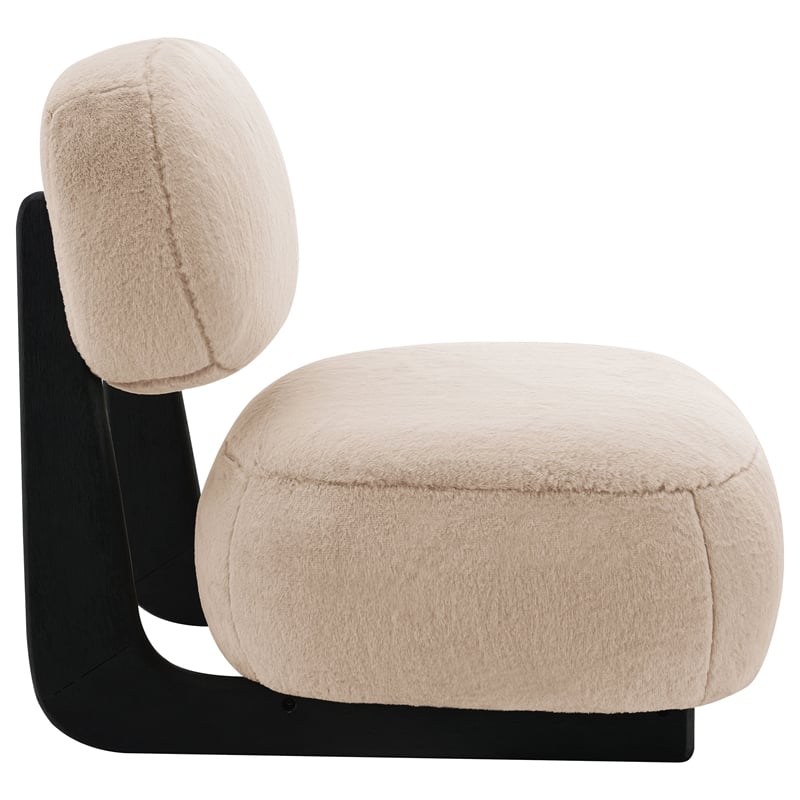 Pemberly Row Set of 2 Upholstered Armless Accent Chairs in Camel