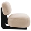 Pemberly Row Set of 2 Upholstered Armless Accent Chairs in Camel