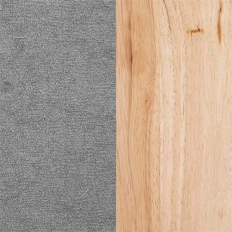 Pemberly Row Set of 2 Upholstered Accent Wood Arm Chairs in Grey