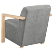 Pemberly Row Set of 2 Upholstered Accent Wood Arm Chairs in Grey