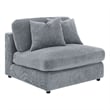 Pemberly Row Set of 2 Modern Upholstered Armless Chairs in Fog