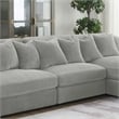 Pemberly Row Set of 2 Modern Upholstered Armless Chairs in Fog