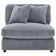 Pemberly Row Set of 2 Modern Upholstered Armless Chairs in Fog